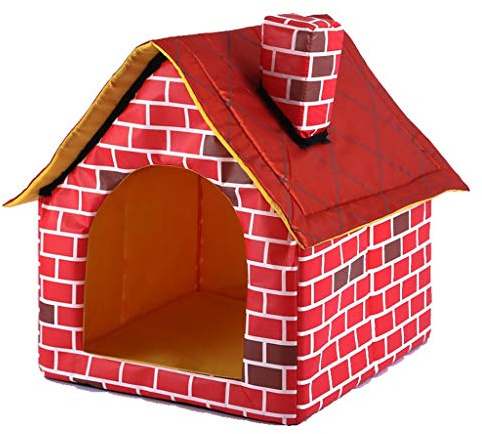 Guaber Faltbares Hundehaus Waschbares Welpenbett Haustier Zelt Gemütlich Für Katzen Iglu Matte 16 X 15 X 17 Zoll Innen Freien Freien Hundekisten Für Kleine Hunde