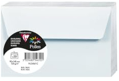 Clairefontaine 5461C - Packung mit 20 Umschläge Pollen, 90 x 140 mm, 120g, ideal für Einladungen und Korrespondent, Blau, 1 Pack