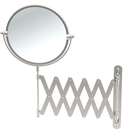 Gatco 1439SN Accordian Arm Wall Mount Mirror, Satin Nickel, 7.50