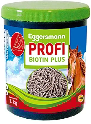 Eggersmann Mein Pferdefutter Profi Biotin Plus 1 kg – Ergänzungsfuttermittel für Pferde – Mit Biotin & Zink zur Unterstützung von Haut, Fell & Hufe – Bei Mauke, Ekzemen & Hufproblemen