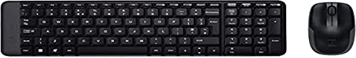 Logitech MK220 Combo Clavier et Souris Sans Fil pour Windows, Clavier US International QWERTY - Noir