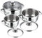 Vinod Bremen Stainless Steel Stockpot Set of 3 (1 L, 1.5 L & 2 L) with Glass Lids | Casserole Pots for Soup, Stew & Broth | 2.5mm Thick Base, Sturdy Handles | Induction & Gas Compatible