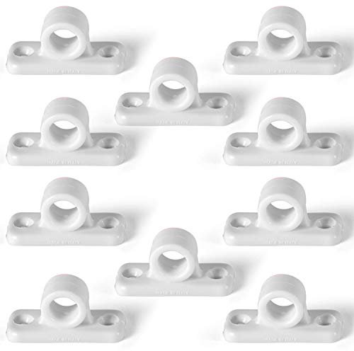 10x Halter für Expanderseil ∅10 mm Kunststoff 40 x 17 mm Leitöse für Segelboot Kunststoff Schwarz Schot-Durchführung Öse Auge Führung Seil Beine Tauwerk Boot Beschlag Farbe Weiß
