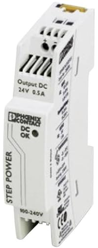 Phoenix Contact STEP-PS/1AC/24DC/0.5 -Phasen Getaktet DIN-Schienen Netzteil 12W, 85 → 264V ac, 24V dc / 500mA