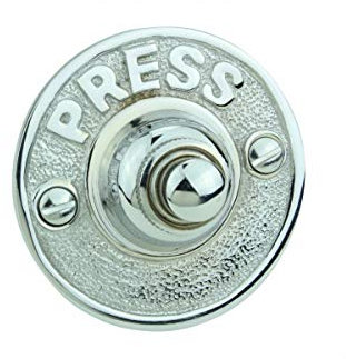 Renovators Supply Manufacturing Doorbell Button 2.5 in. Diameter Round Brass Vintage Push Button with Mounting Hardware