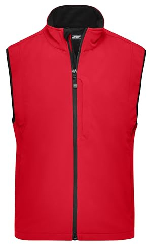 James & Nicholson Herren Softshell Weste - Sportliche Weste mit 3-lagiger TPU Membran | Farbe: red | Grösse: XXL