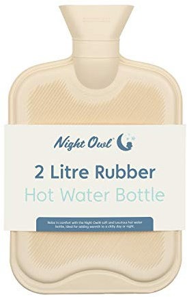 Night Owl 62950 Rubber Hot Water Bottle / 32.5cm / 2 Litre Capacity/Provides Warmth and Pain Relief
