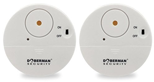 WER DOBERMAN Allarme per finestra ultrasottile di sicurezza, allarme forte da 100dB e sensori di vibrazione, allarme antifurto dal design moderno e ultrasottile con supporto adesivo (confezioni da 2)