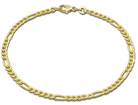 GoldDream Armband 333er Gelbgold Figaro 8 Karat diamantiert 19cm D3GDA0059Y Gold, Gelbgold Armschmuck für die Frau, für den Mann