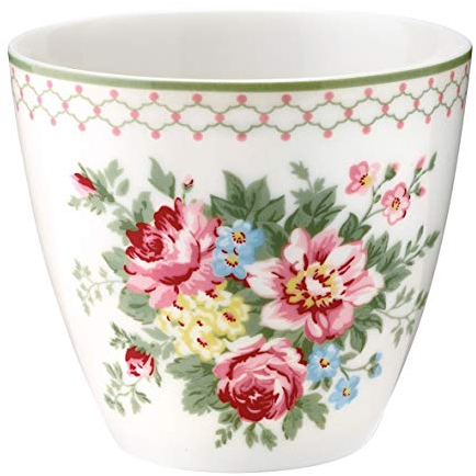GreenGate - Kaffeetasse, Kaffeebecher, Latte Cup - Aurelia White - Ø9,5cm x H 9cm