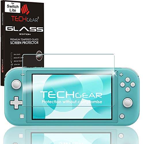 TECHGEAR Switch Lite Verre Trempé - Protecteur d'Écran en Verre Trempé [Dureté 9H] [Clair Crystal] [Anti Rayures] [Sans Bulles] Switch Lite protection Compatible avec Nintendo Switch Lite