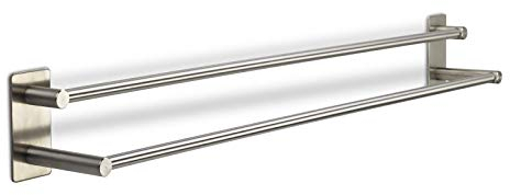 Hakenleiste TALIDA Edelstahl selbstklebend mit 3M Klebepad (Länge: 735 mm/Stangen-Ø 12 mm) inkl. 3 S-Haken für Küche und Bad Küchenhaken von SO-TECH®