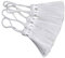 Makhry 20pcs 4,3 Zoll Handgemachte Seidige Mini Handwerk Quaste mit 2-Zoll-Kabel Schleife und Kleinen Chinesischen Knoten für Ohrringe,Lesezeichen,DIY Handwerk Zubehör (Weiß)