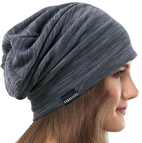 VECRY Damen Slouchy Mütze Dünne Sommer Schädelkappe Turban Sanft Schlafen Chemo Strickmützen (1 Grau)