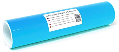 Finest Folia 3m x 31cm Plotterfolie 105 Farben Matt/Glänzend Selbstklebend Bastelfolie zum Plotten Möbelfolie (053 Hellblau, Glanz)