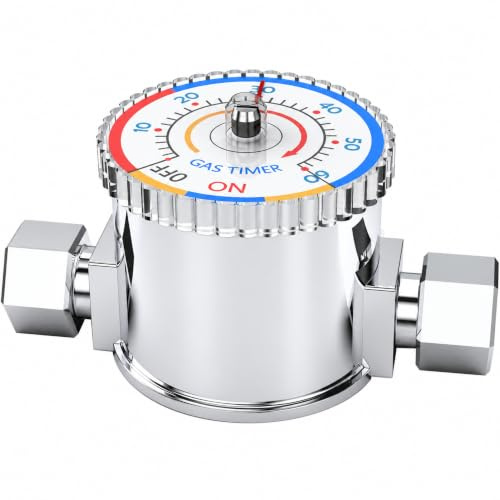 Gas-Sicherheits-Timer, automatisches Absperrventil, 1,27 cm NPT | Nicht elektrisch, für BBQ Grill & Küchenkamin Erdgas Propan Stoppgerät Indoor Outdoor