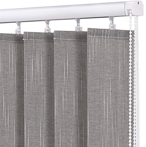 Veneziana Tapparelle Tende Veneziane Verticali Grigie per Porte Scorrevoli in Vetro, Lamelle in Lino da 9 Cm Tende per Finestre di Grandi Dimensioni, Altezza 285cm/225cm/165cm/125cm