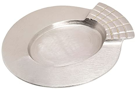 NKlaus Kerzenteller kerzenteller Fisch, für Kerzen 7x5cm innen, 1 Stück | Messing; vernickelt; matt; Länge: 13cm; 7cm; 0,5cm; Silber; kerzenteller modern