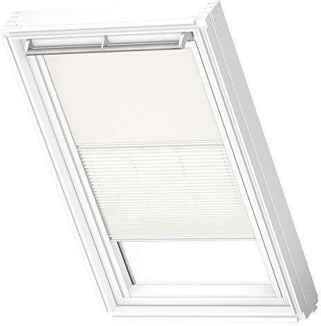 VELUX Roof Window DUO Blackout Blind, White Guide Rail, CK06, White | Blackout or Light Filtering, Stepless Positioning