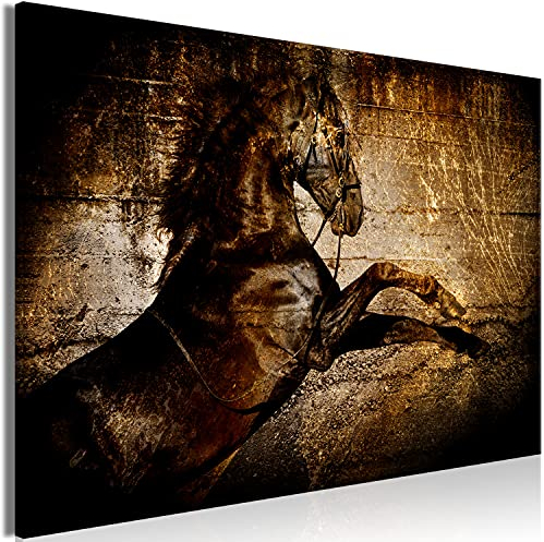 murando - Wandbilder XXL Pferd 120x80 cm 1 tlg - Wand Deko Vlies Leinwand Bilder Groß Wanddeko Wohnzimmer Schlafzimmer Kunstdrucke - Tiere Hengst g-C-0369-b-a
