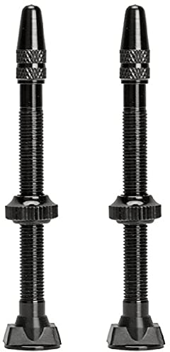 TRIWONDER Bicycle Tubeless Presta Valve Bike Tubeless Valve Stem with Valve Cap Aluminum Alloy Tubeless Valves for Mountain Road Bike (Black - 60mm - 2 Pcs)