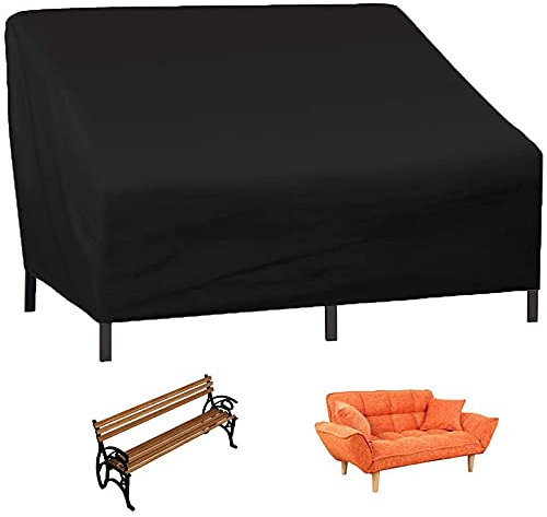 Housse de banc de jardin 2 places imperméable en tissu Oxford 210D anti-UV et coupe-vent, pour meubles de jardin, pour extérieur, pelouse, canapé, 134 x 66 x 89 cm