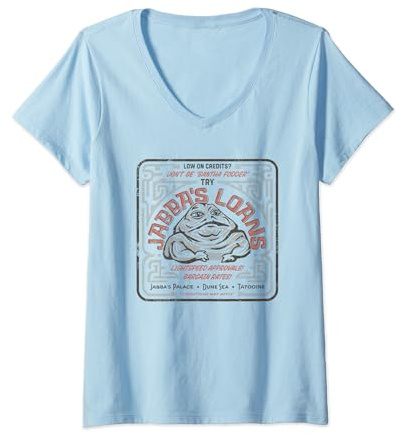 Star Wars Jabba The Hutt Loans Comic T-Shirt mit V-Ausschnitt