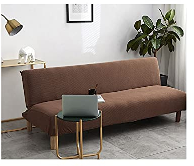 Daesar Couchbezug Wasserdicht für Eckcouch, Sofahusse ohne Armlehne Ecksofa 1 Sitzer 130-155 Braun Überwürfe Sofabezug Elastische