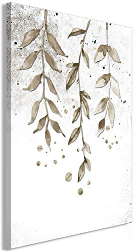 decomonkey Akustikbild Blätter 80x120 cm 1 Teilig Leinwand Modern Bilder Wandbilder XXL Schallschlucker Schallschutz Akustikdämmung Wandbild Deko Leise Abstrakt