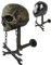 AIYING Casque Moto Mural, Porte Casque Moto Mural Tête Mort, Support d'affichage Casque, Porte-Casque Moto Crâne, Support Mural pour Casque Moto/Vélo/Baseball/Rugby, Cadeau pour Motard