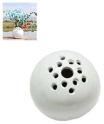 Small Resin Handmade Vase, Flower Stone Table Decor, 2.3 Inch Round Miniature Vase, The Best Containers for Flowers Kids Picked for Mom-Handmade Vase Flower Stone Table Decor (White)