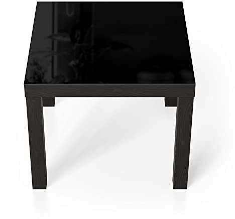 DEQORI Glastisch | schwarz klein 55x55 cm | Unifarben - Schwarz | ausgefallener Beistelltisch aus Glas | Hochglanz Couchtisch fürs Wohnzimmer | moderner Couch Tisch mit Design