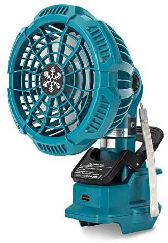 Ventilador portátil de clip para batería de litio Makita 18V LXT, ventilador a batería para cochecito con 3 velocidades de bajo consumo (sólo herramienta)