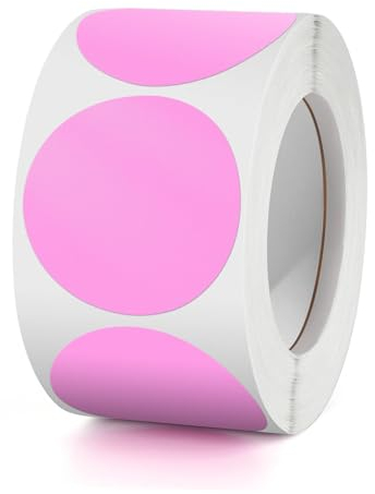 500 Stück Runde Aufkleber Rosa 38mm Selbstklebende Farbkodierung Etiketten Rolle kleine Markierungspunkte Round Sticker