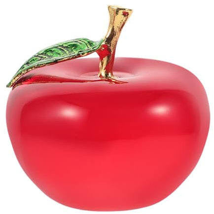 BESTonZON Manzana De Cristal Ornamento Automático Cristal Rojo Decoración De Cristal Frutas Decorativas Falsas Centro De Mesa De Cristal Frío Centro De Mesa Con Manzanas Seguridad Vidrio