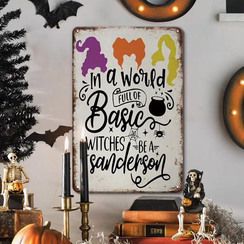Hocus Pocus Decor Hexe Geschenke Hexe Stuff Hexe Dekor für Halloween Metallschild
