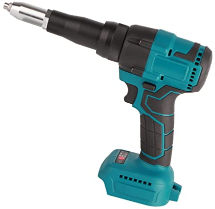 Rivettatrice Elettrica a Batteria 18V, Pistola per Rivetti Elettrica, Senza Spazzole Blu LED Pistola per Rivetti, Automatici BL1815 3,2-4,8 mm Rivettatrice a Batteria non in