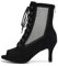 HIPPOSEUS Stivali da Ballo Latino Americano Donna con Punta Aperta Camoscio Nero Salsa Bachata Scarpe da Ballo da Sala Stivaletti da Ballo Tacco 7 cm per la Danza al Coperto, 36 EU