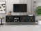 icemoonstar TV Schrank, TV Board, Fernsehtisch Lowboard, 200x35x60 cm, Holz,TV Bank mit 3 Türen und Modernem Schwarz-Gold-Design für 90-Zoll-Fernseher