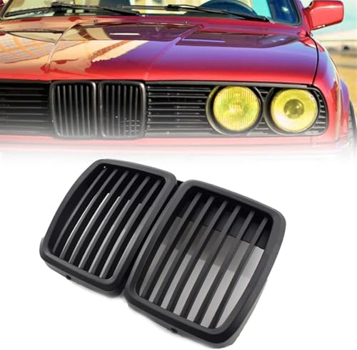 YPWWPXQ Frontgrill Bumper Mesh Grill kompatibel ABS für BMW 3-Series E30 1984 1985 1986 1987 1988 1989 1990 1991 1992, Verschleißfest wetterfest und langlebig Sport Stil