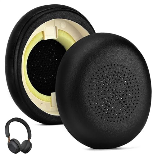Cuscinetti di ricambio per Jabra Evolve2 65/Evolve2 40/Elite 45h On-Ear Wireless Headset, Parti per Cuffie in Spugna Memory, Cuscinetti Auricolari con Morbida Pelle Proteica - Nero