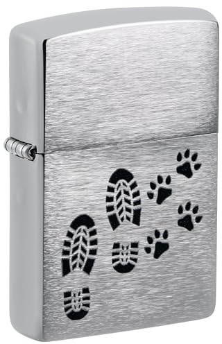 Zippo Windproof Lighter - Footprints Design - Refillable - Gift Box - Metal - Made in USA