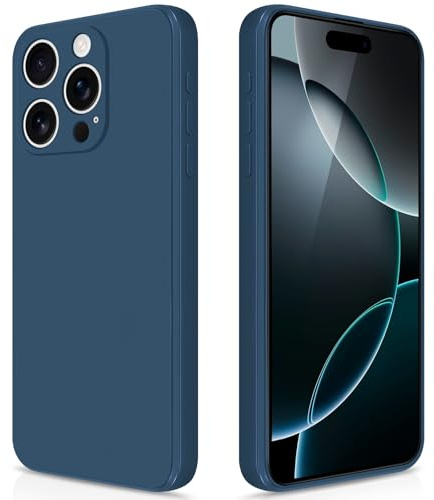 GiiYoon Case Compatible with iPhone 16 Pro, Blue | Silky-Soft Touch, Full-Body Protective, Silicone, Anti-Scratch Microfiber Lining