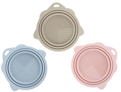 Didiseaon 3pcs Portable Makeup Brush Cleaner Mat Silicone Cleaning Pad for Brushes Beauty Sponges