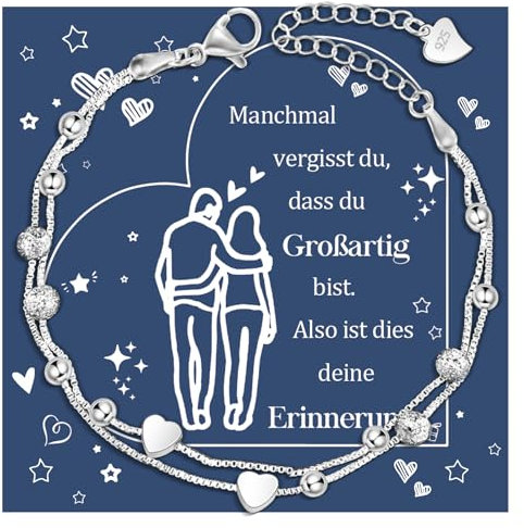 CheersLife Armband Damen Geburtstagsgeschenk für Frauen Geschenk Freundin Geschenke für Frauen Armband Damen Silber