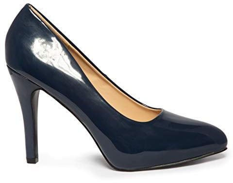 Womens Ladies HIGH Heel Stiletto Court Shoes Smart Office Work Shoes 10cm Heel (Navy Blue, UK Footwear Size System, Adult, Women, Numeric, Medium, 5)