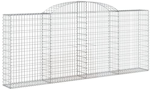 puraday Gabionenkorb 300x30x120/140cm Verzinktes Eisen Gartenbarriere Breite Anwendung Dekoration im Freien Hinterhof Vorgarten Gabionenwand Verstärkte Gabionenhaken