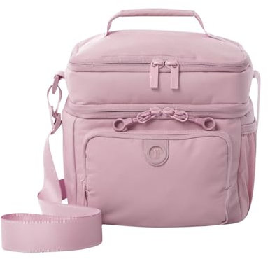 TOTTO - Bolsa Térmica Porta Alimentos 8 L, Modelo Yari, 23 x 21 x 18 cm, Bolsa Comida Trabajo, Bolsillo Auxiliar, Asa de Mano, Correa Ajustable, Pasador para Mochila Ruedas, Color Keepsake Lilac