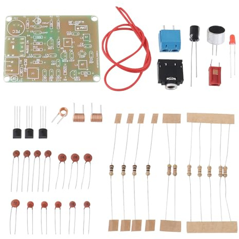 eMagTech 1Set Kit Trasmettitore FM FAI DA TE 88-108MHz Microfono Senza Fili a Bassa Potenza con Gamma di Trasmissione 5-50m DC 3-6V Modulo Trasmettitore FM