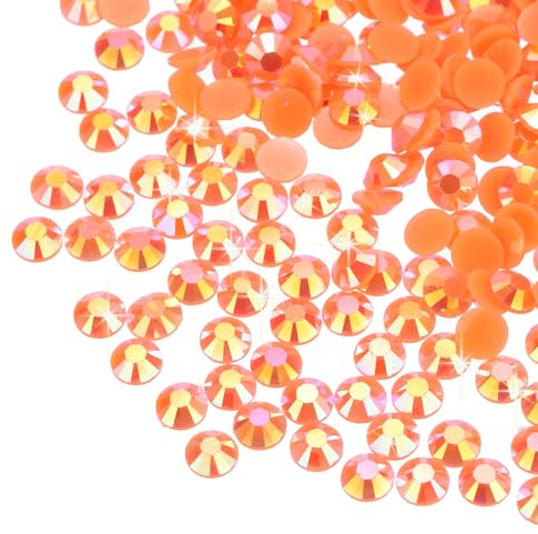 QUARKZMAN Pack of 6000 Bright Orange Flat Backstones SS16 4 mm Resin Non-Hotfix Rhinestones for Crafts DIY Design, Cups, Clothes, Makeup, Nail Art